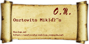 Osztovits Miklós névjegykártya